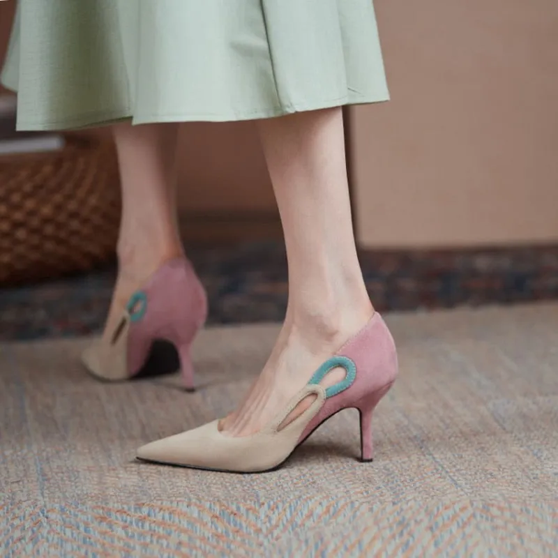 Mixed Colors High Heels Elegant Shoes