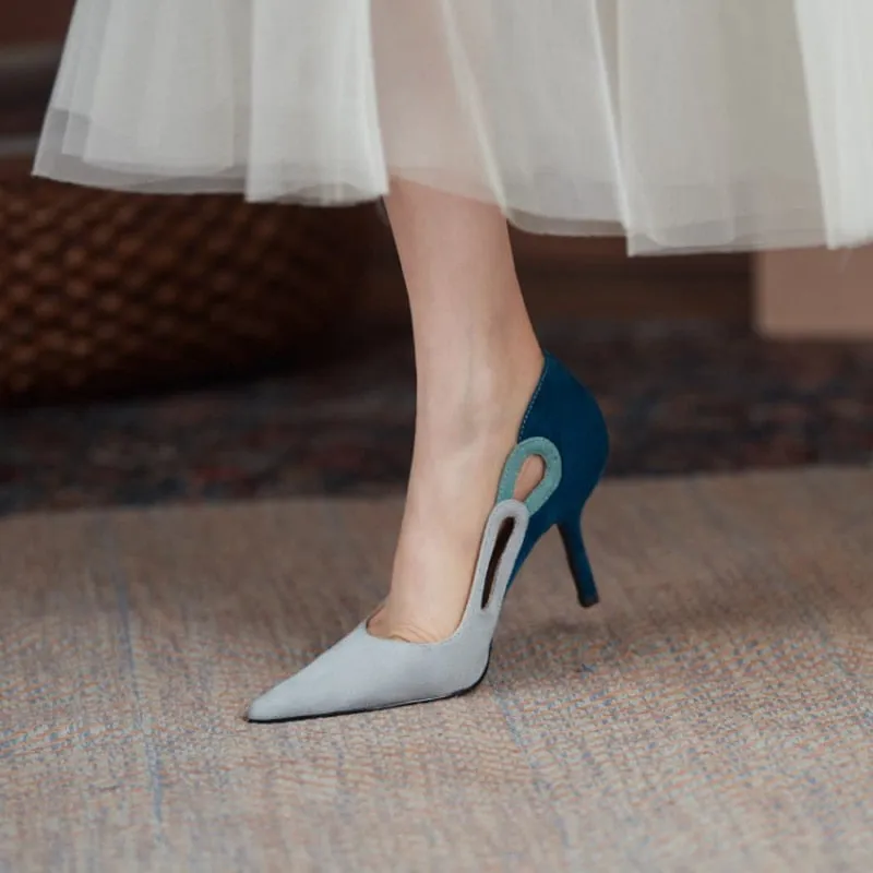Mixed Colors High Heels Elegant Shoes