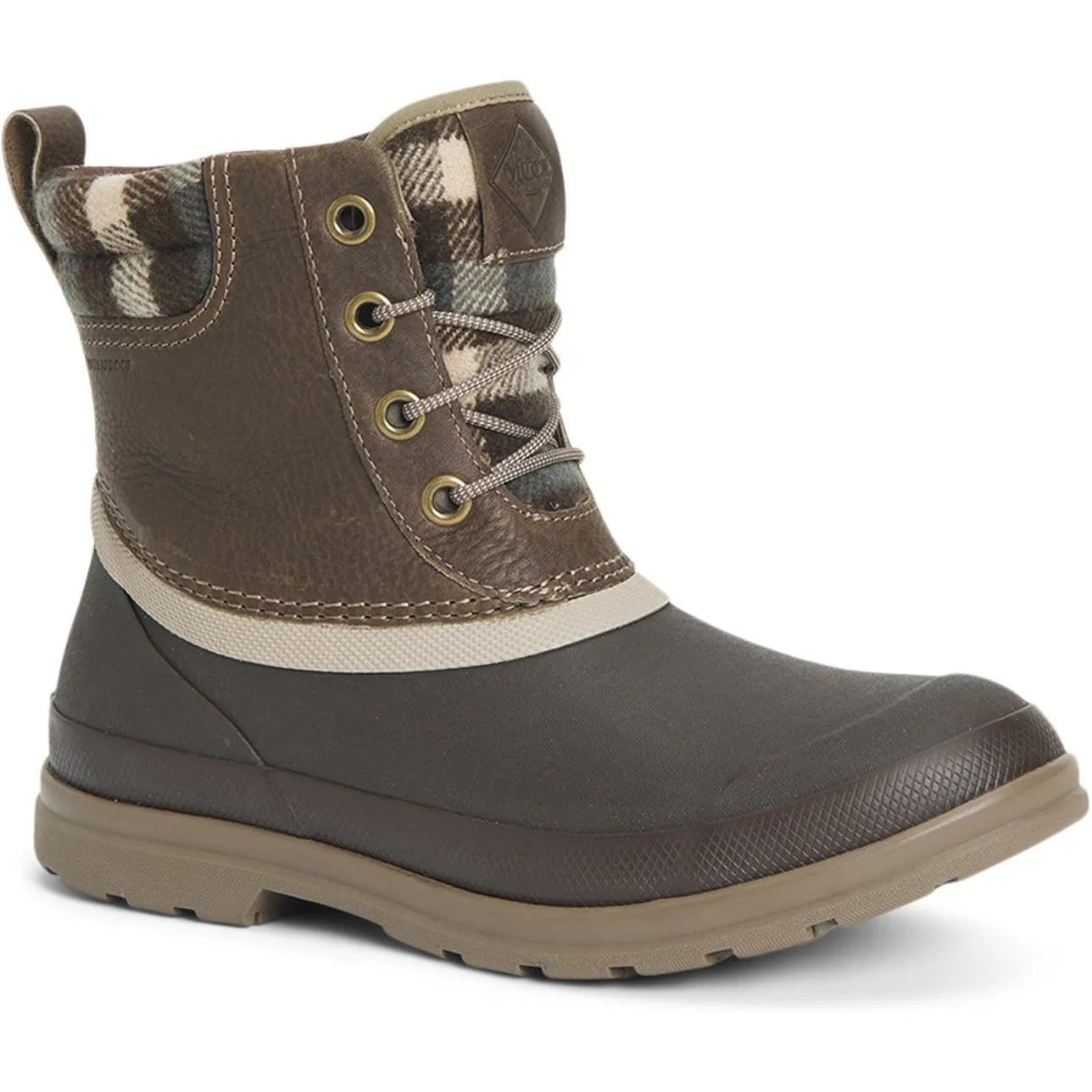 Muck Women's Originals Duck Lace Waterproof Outdoor Boot- Brown- ODLW-109