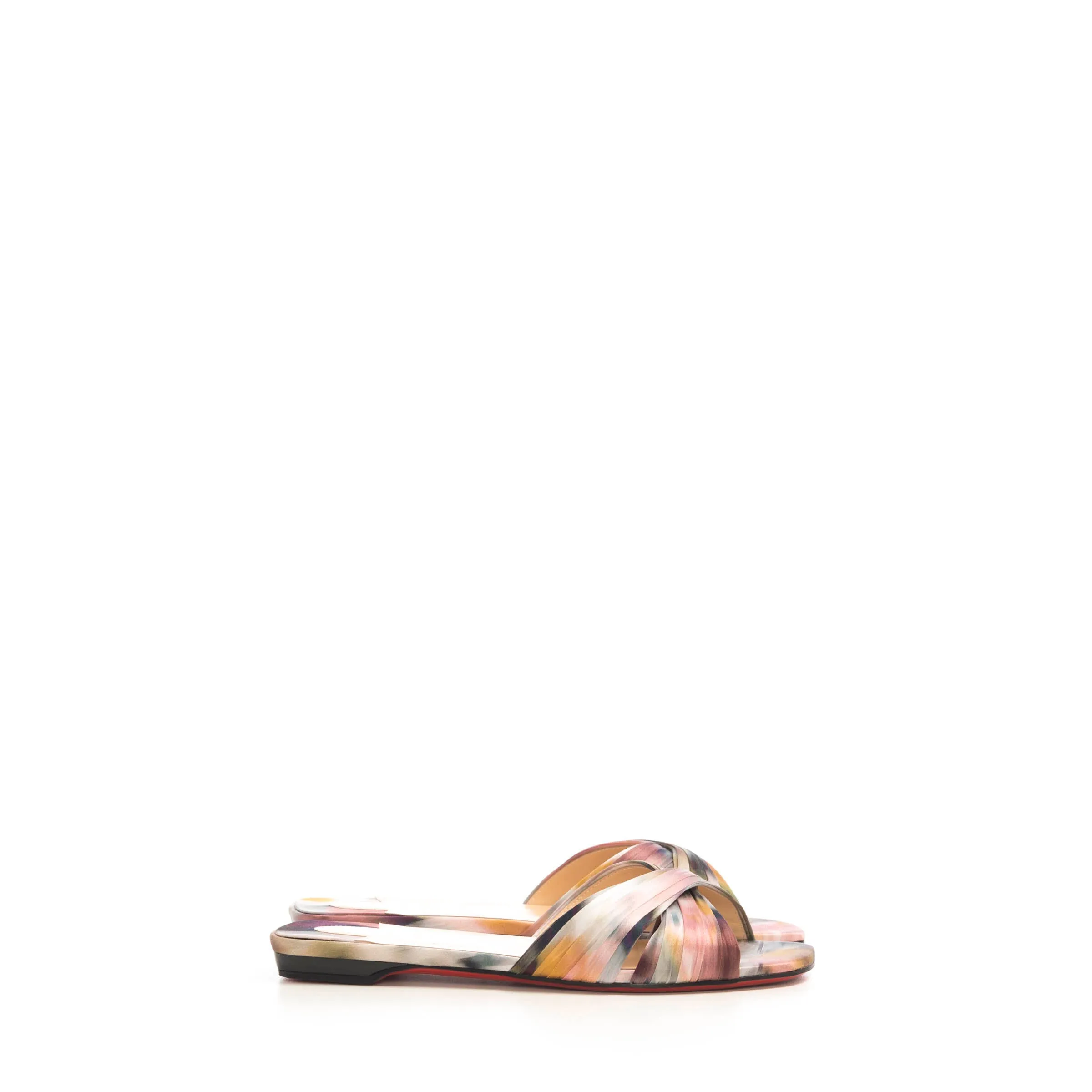 Multi Flat Crepe Satin Nicol Is Back Mules