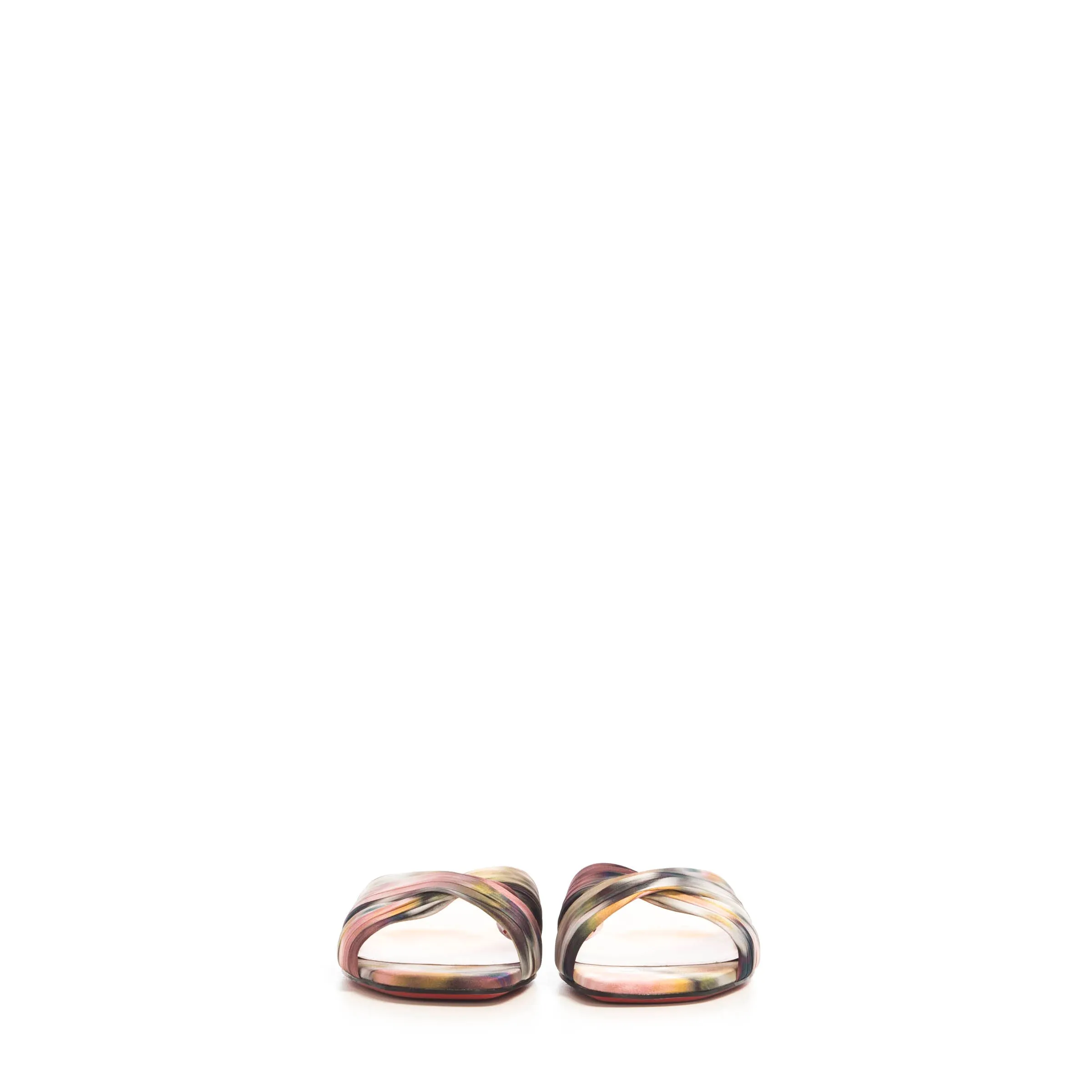 Multi Flat Crepe Satin Nicol Is Back Mules