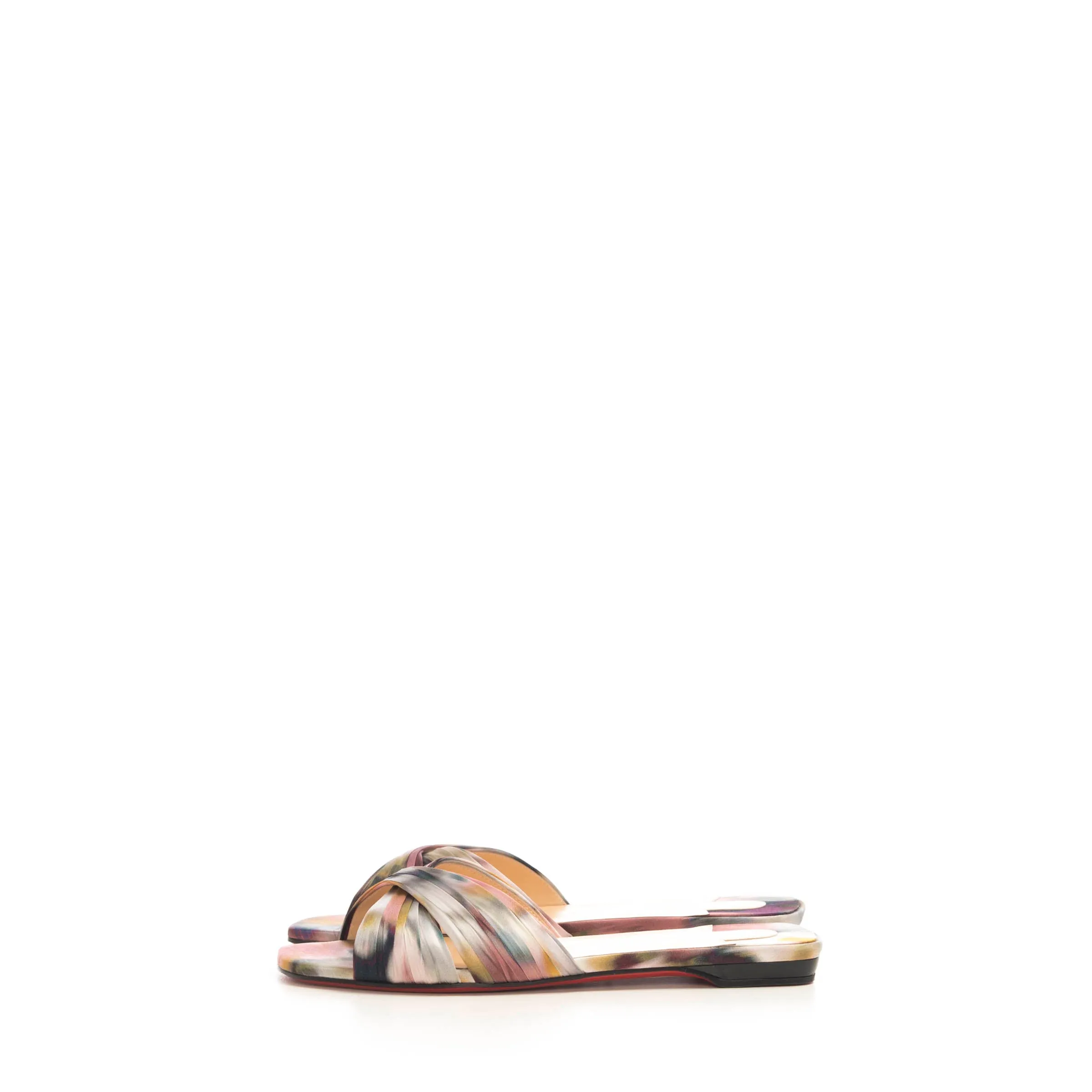 Multi Flat Crepe Satin Nicol Is Back Mules
