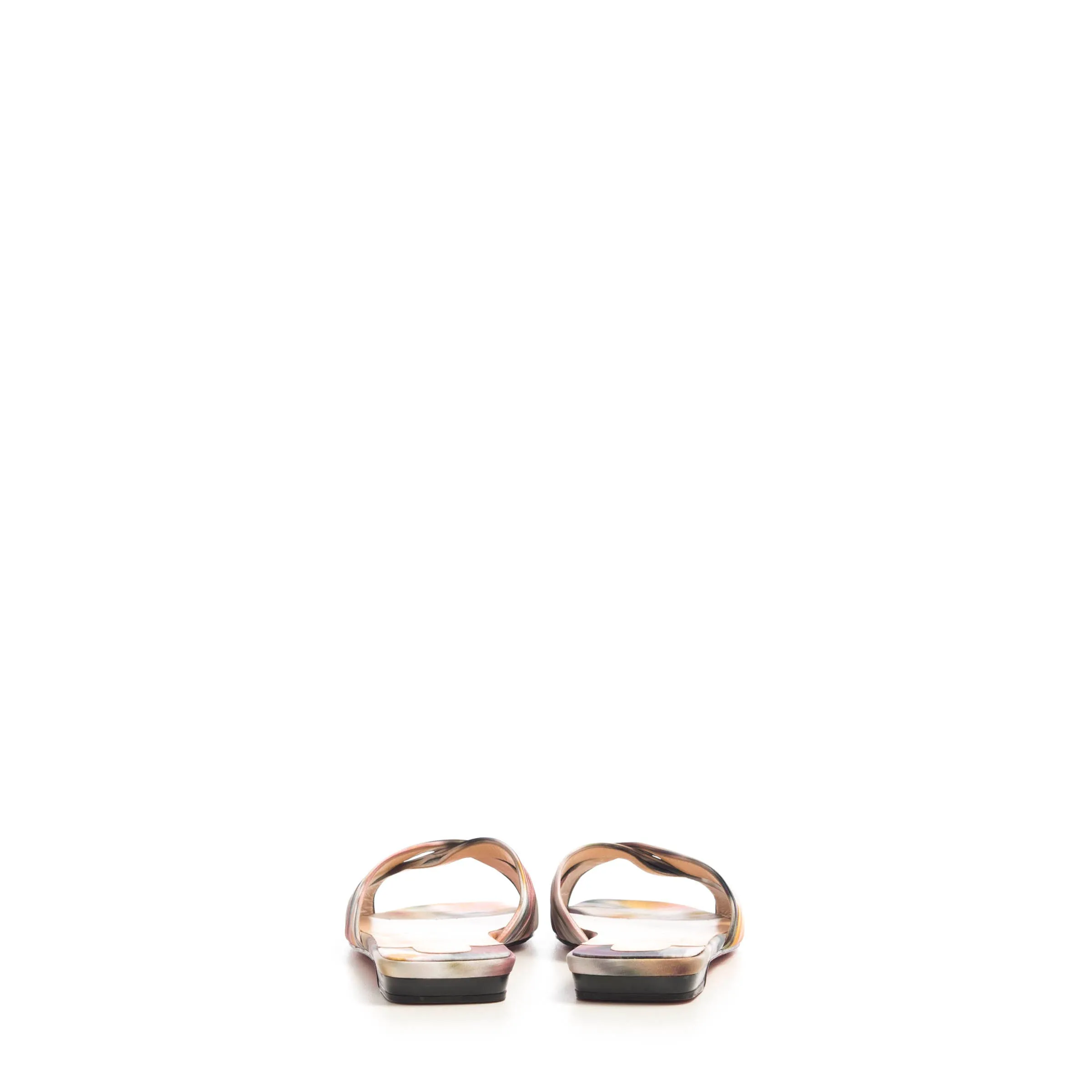 Multi Flat Crepe Satin Nicol Is Back Mules