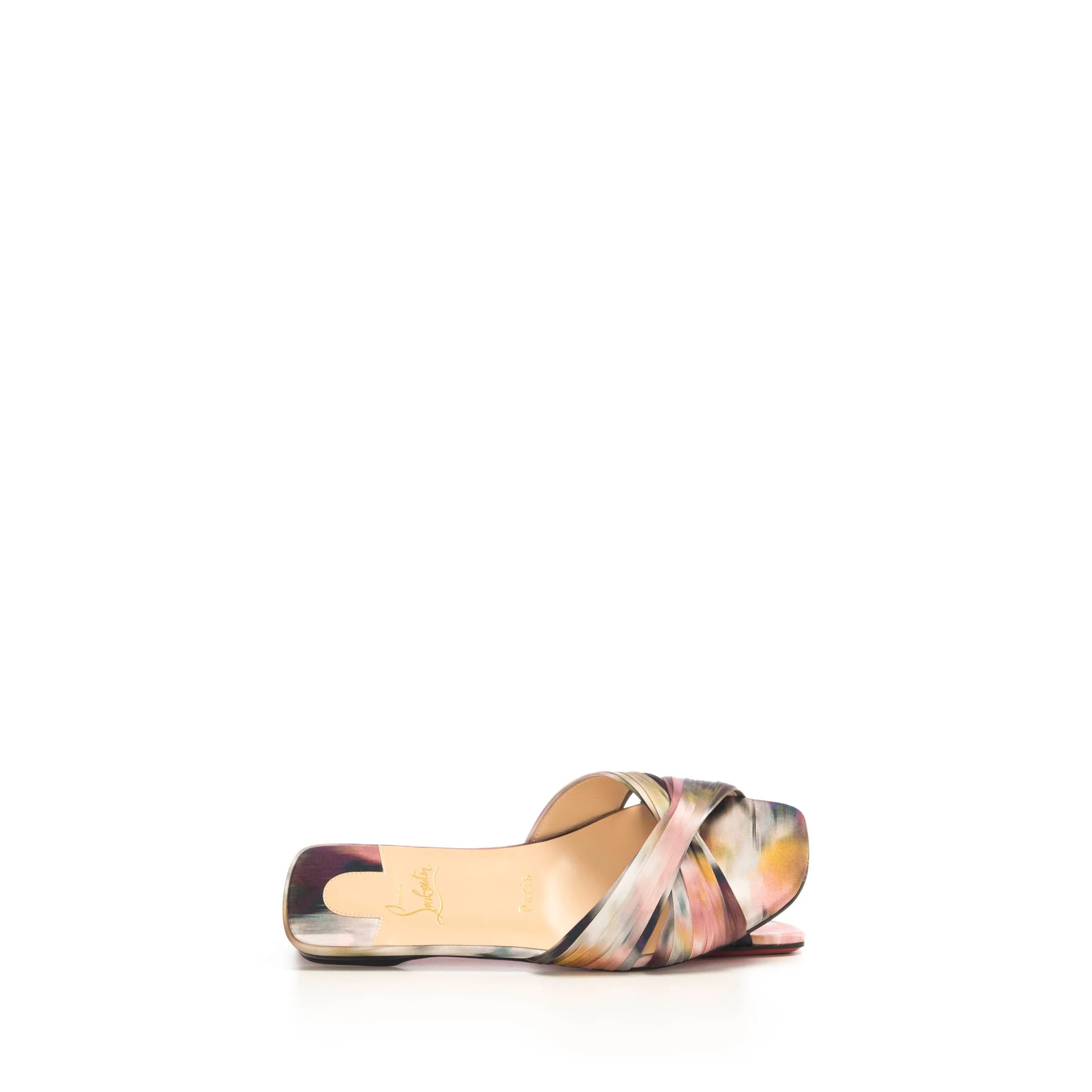 Multi Flat Crepe Satin Nicol Is Back Mules