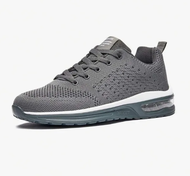 NEW Men's Comfortable Air Cushion Anti-Skid Wear-Resistant Trendy Outdoor Sneakers, Grey, Sz 9