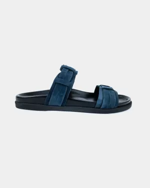 NISYROS FOOTBED - BLACK/NAVY SUEDE