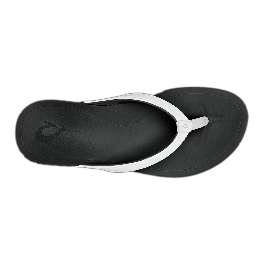 Olukai Womens Ho'opio White/Onxy Sandal