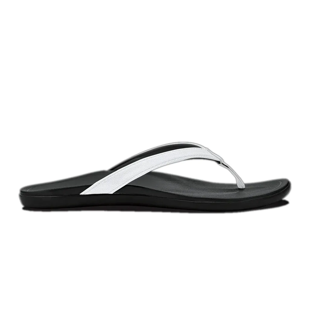 Olukai Womens Ho'opio White/Onxy Sandal