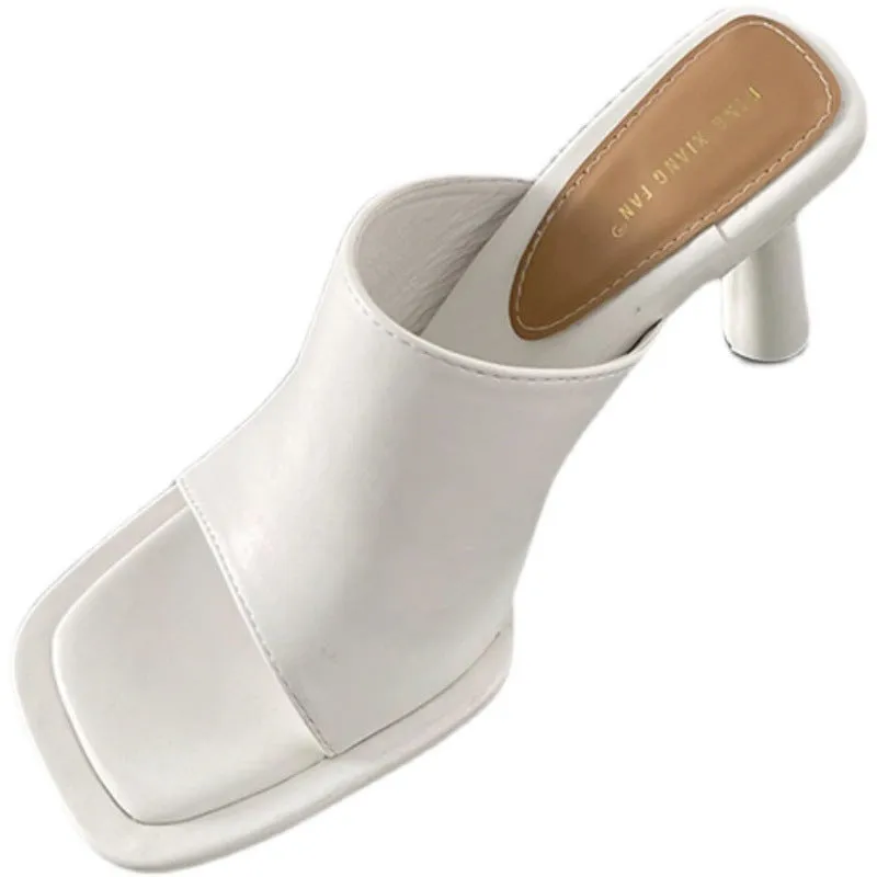 Open Square Toe High Heels