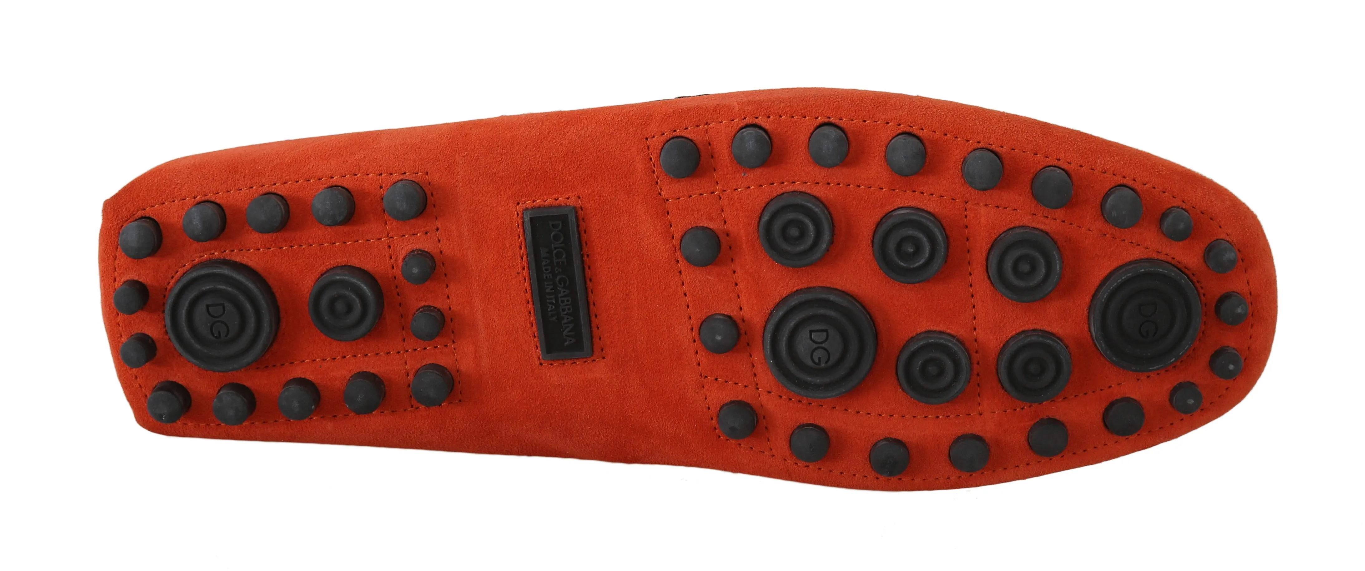 Orange Suede Leather Casual Loafers