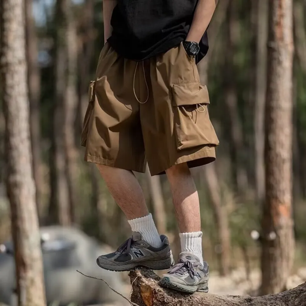 Outdoor Solid Color Cargo Shorts