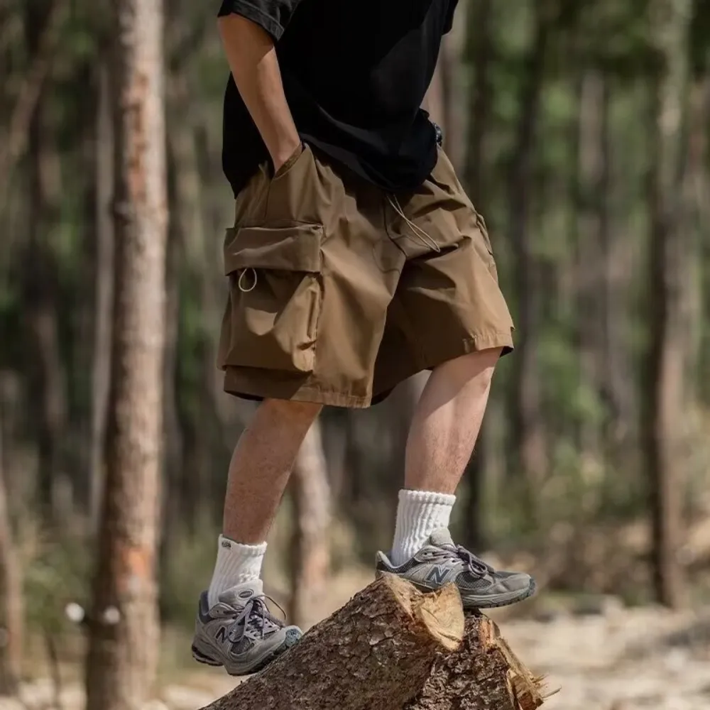 Outdoor Solid Color Cargo Shorts