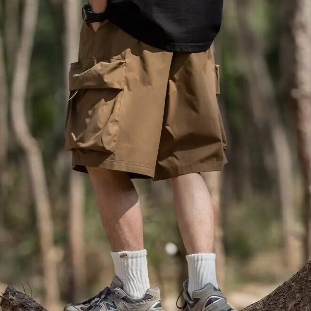 Outdoor Solid Color Cargo Shorts