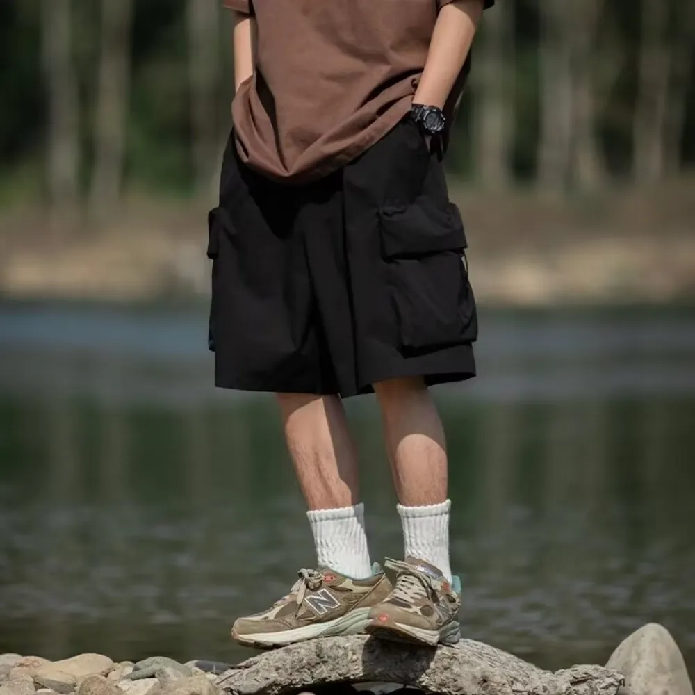 Outdoor Solid Color Cargo Shorts