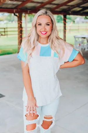 Pastel Mix Color Block Top