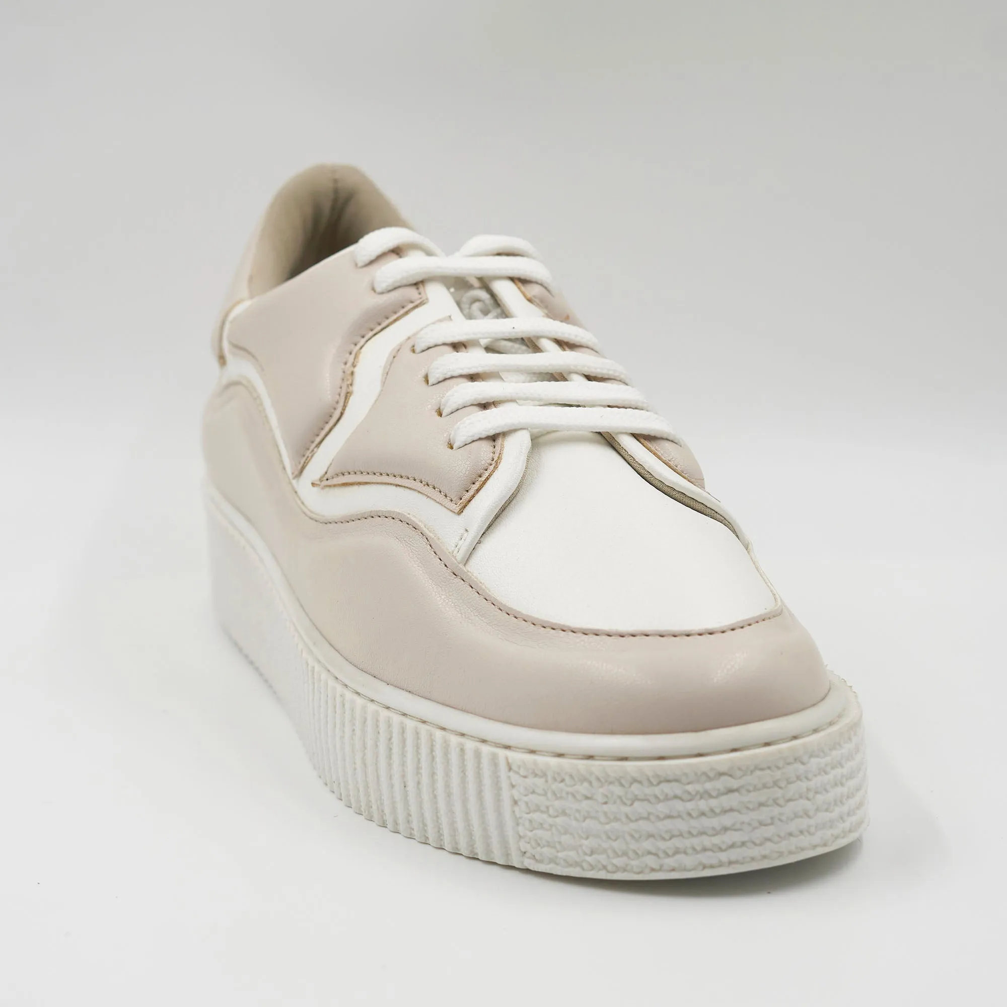 Patchworked Platform Sneakers- Blush