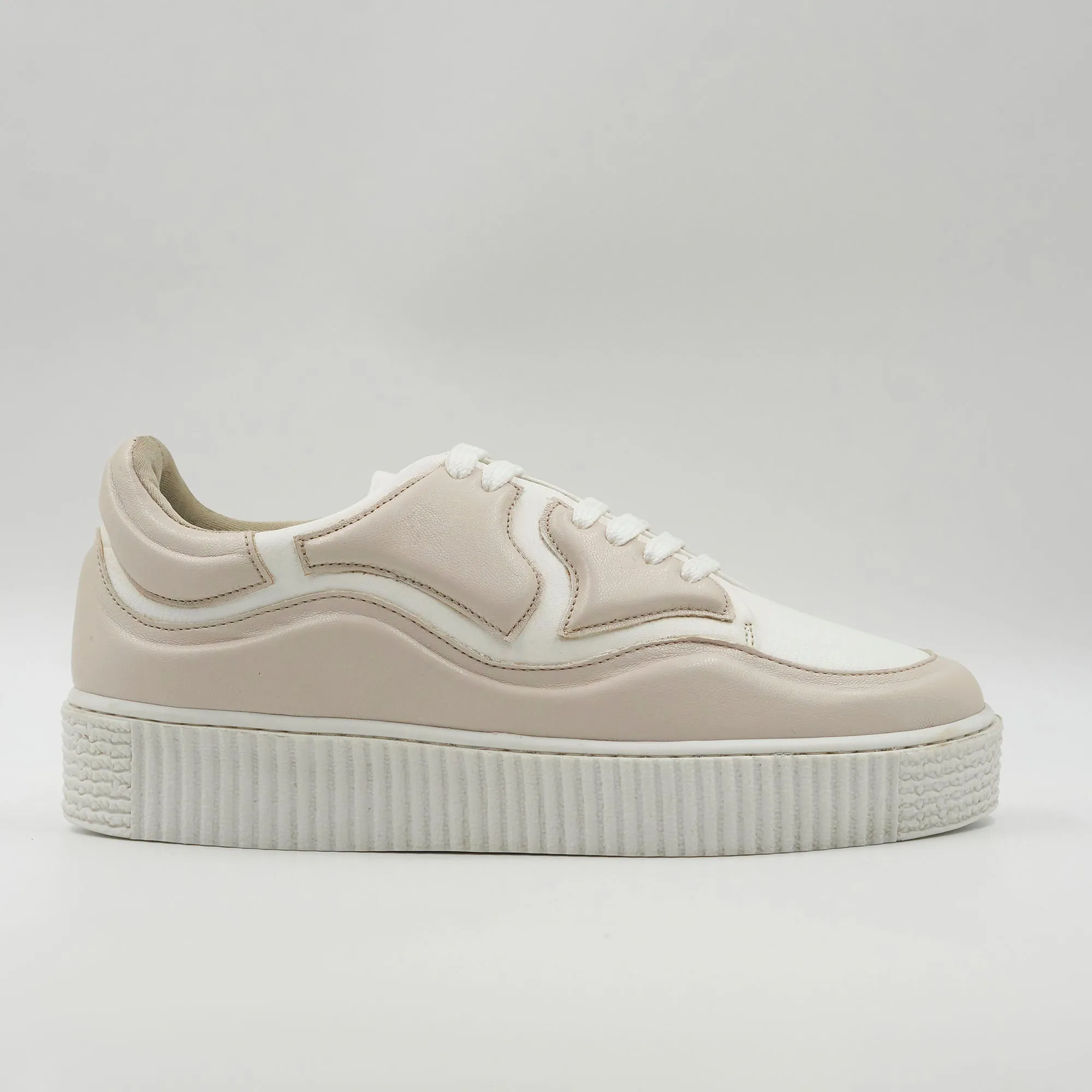 Patchworked Platform Sneakers- Blush