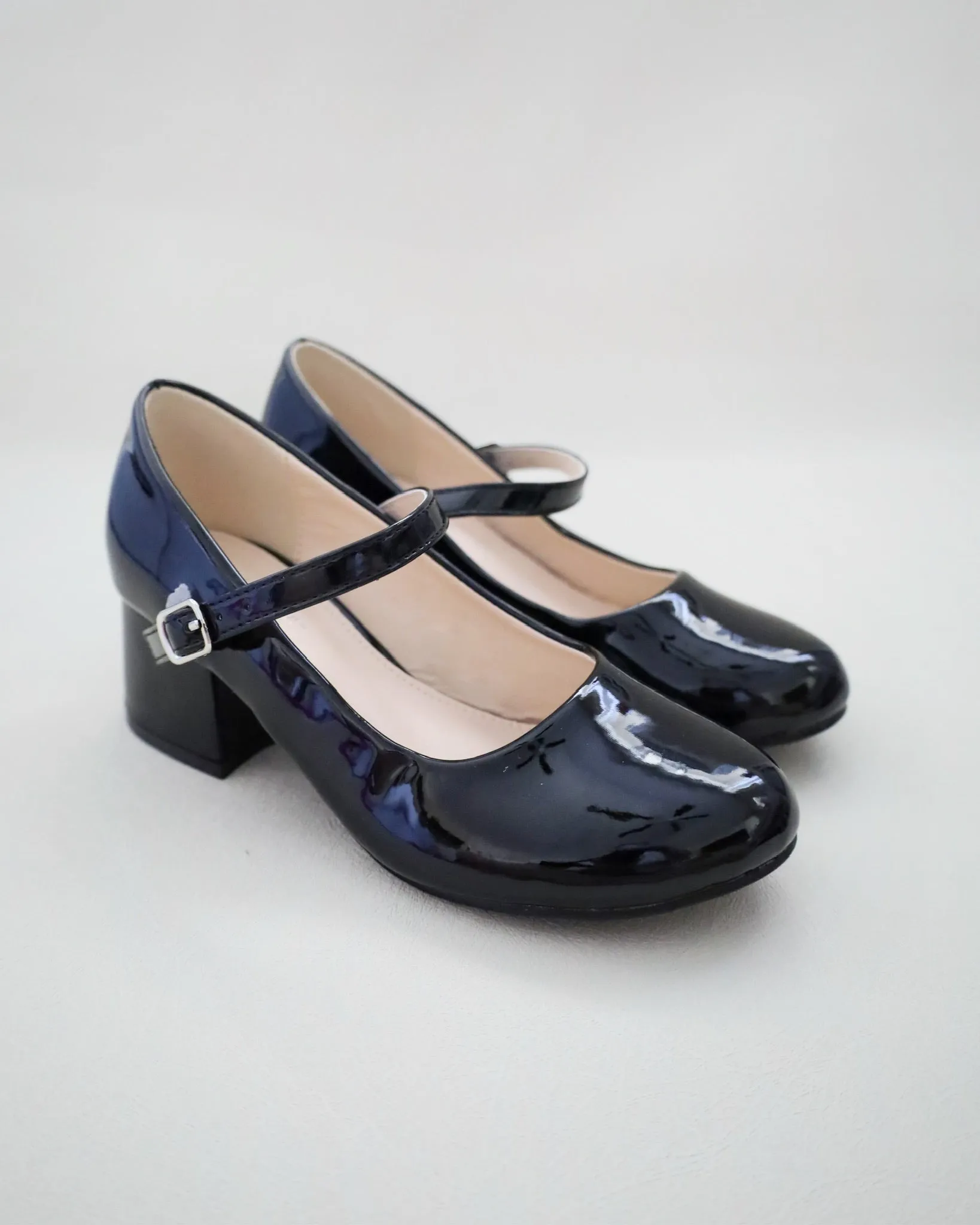 Patent Mary Jane Girls Block Heel