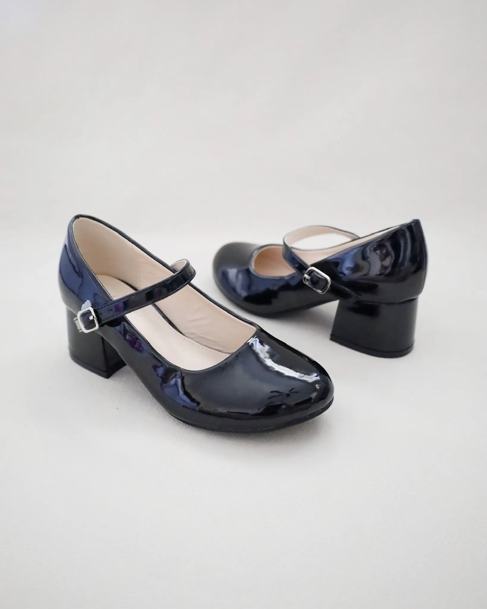Patent Mary Jane Girls Block Heel