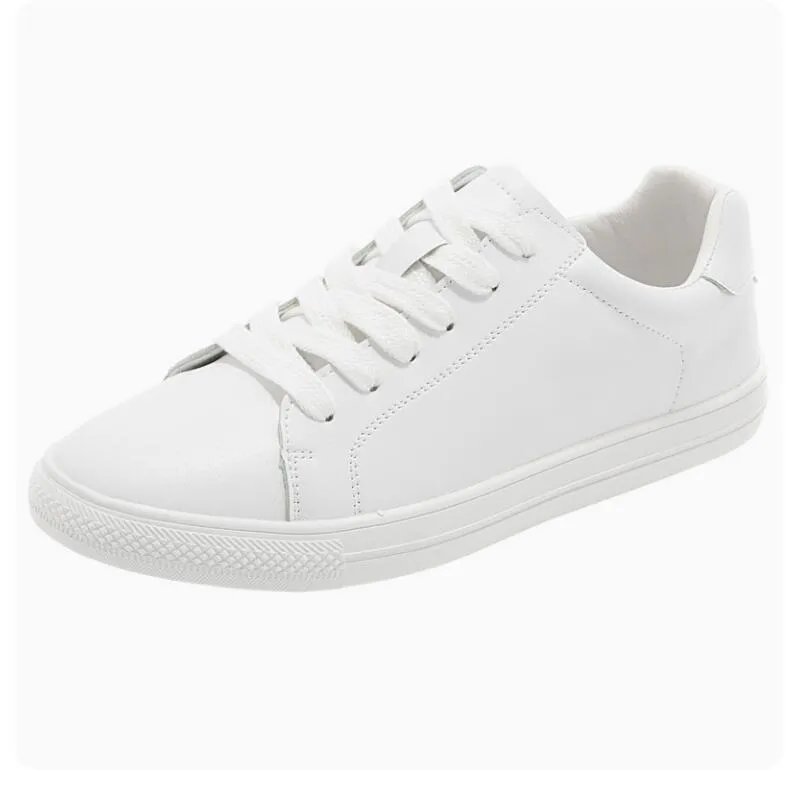 Petite White Casual Lace Up Shoes TS188