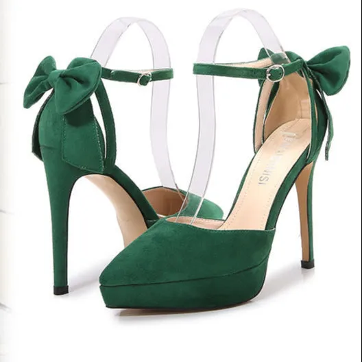 Pointed With Hollow Bow High Heels