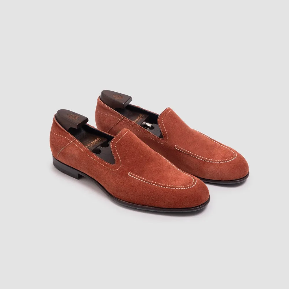 Positano Suede Rust Men's Italian Loafer