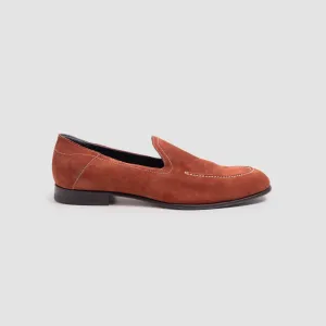 Positano Suede Rust Men's Italian Loafer