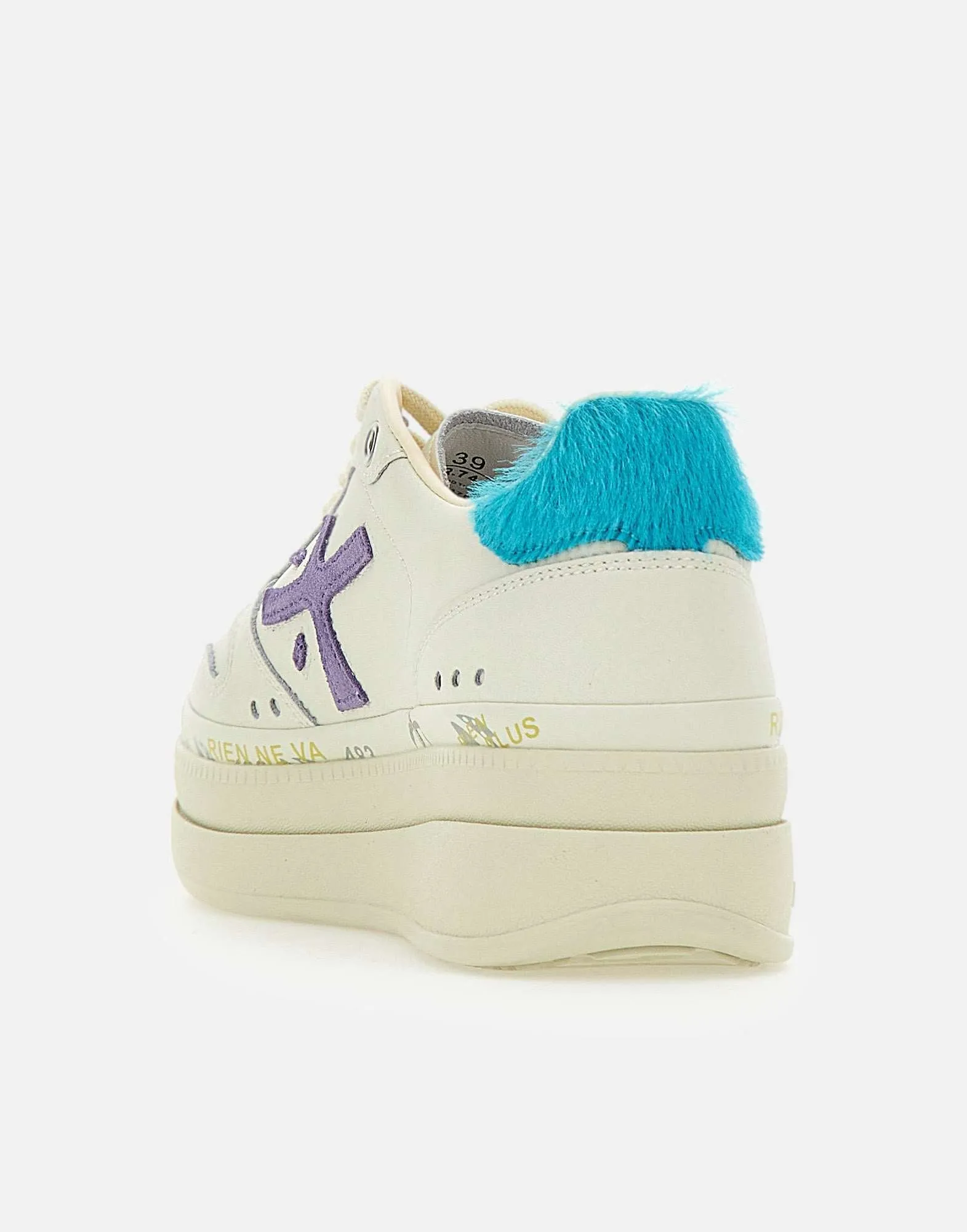 Premiata Micol7443 Beige turkoslila sneakers