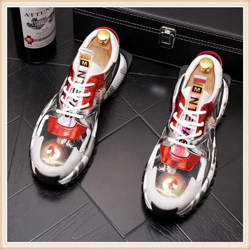 Printed Men Shoes Zapatos De Hombre Fashion Young Mans Footwear Comfortable Chaussure Homme