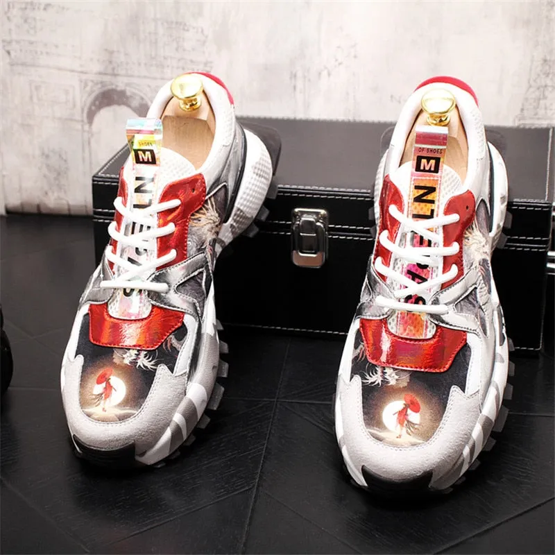 Printed Men Shoes Zapatos De Hombre Fashion Young Mans Footwear Comfortable Chaussure Homme