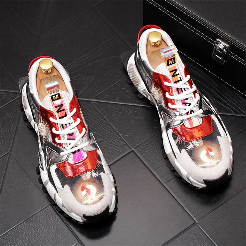 Printed Men Shoes Zapatos De Hombre Fashion Young Mans Footwear Comfortable Chaussure Homme