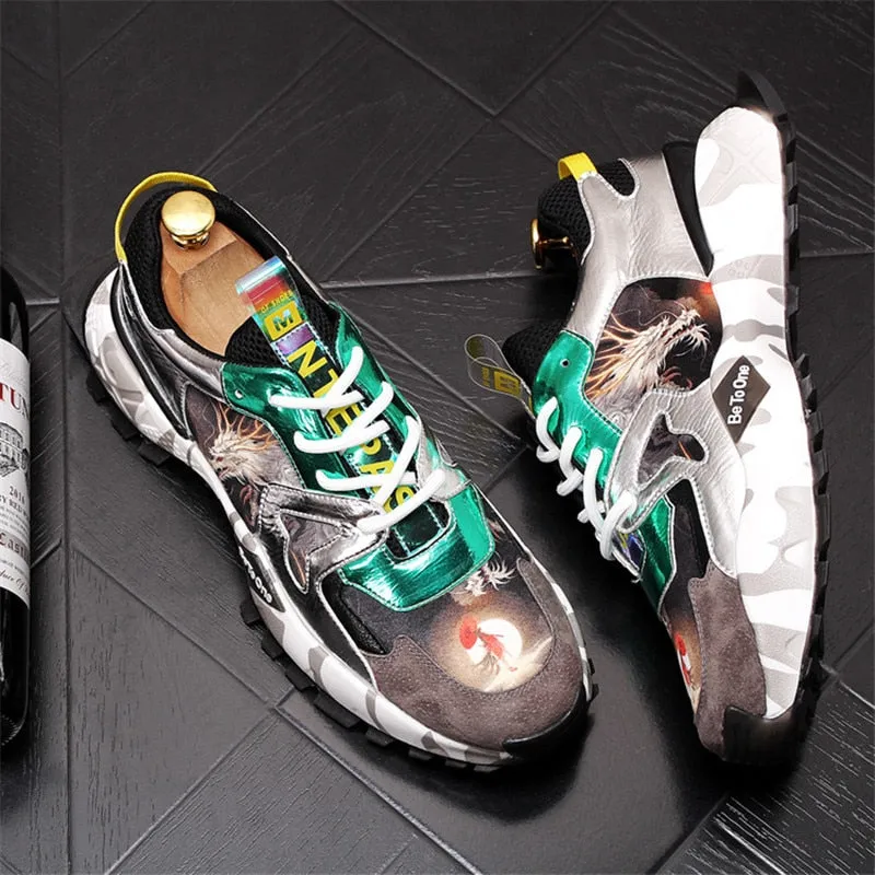 Printed Men Shoes Zapatos De Hombre Fashion Young Mans Footwear Comfortable Chaussure Homme