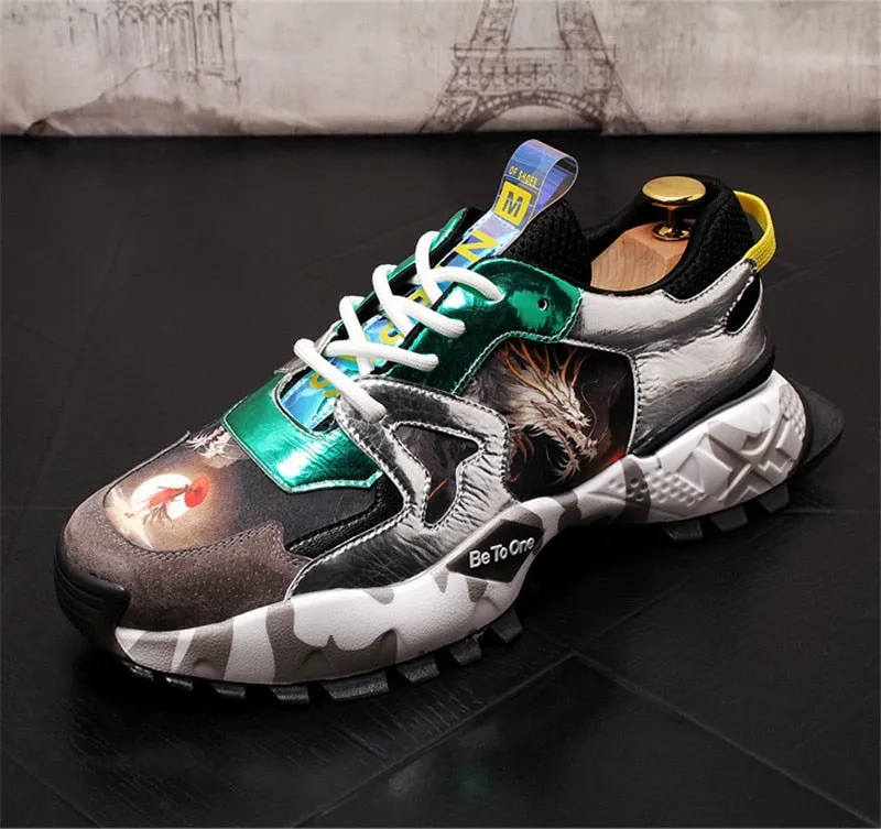 Printed Men Shoes Zapatos De Hombre Fashion Young Mans Footwear Comfortable Chaussure Homme