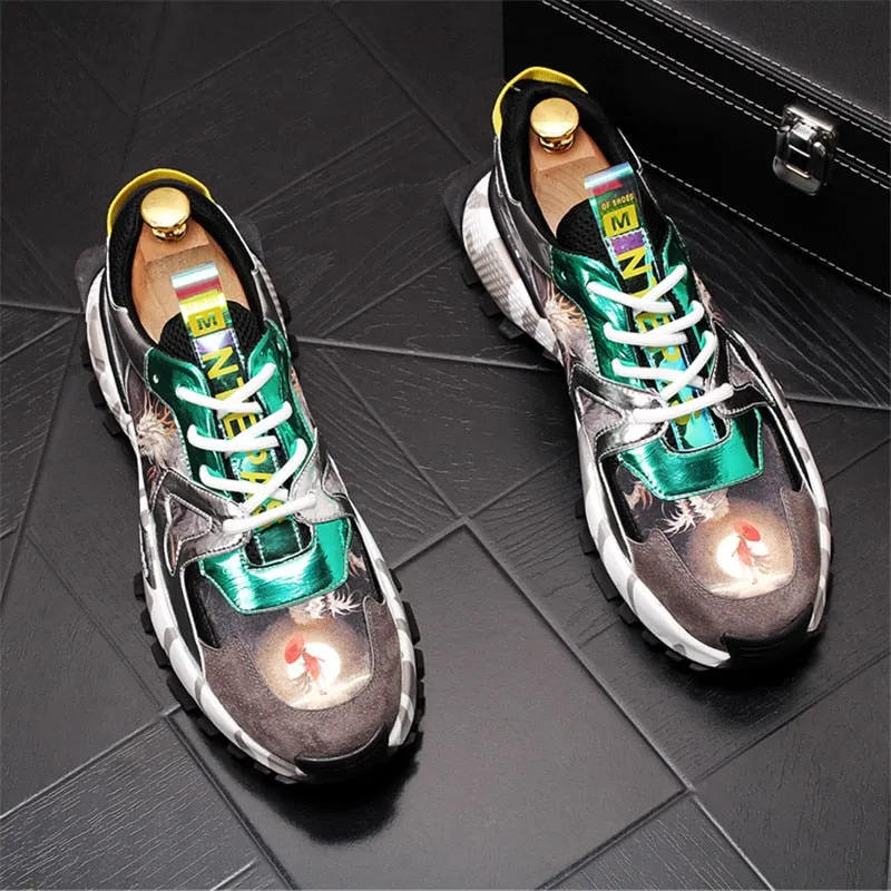 Printed Men Shoes Zapatos De Hombre Fashion Young Mans Footwear Comfortable Chaussure Homme