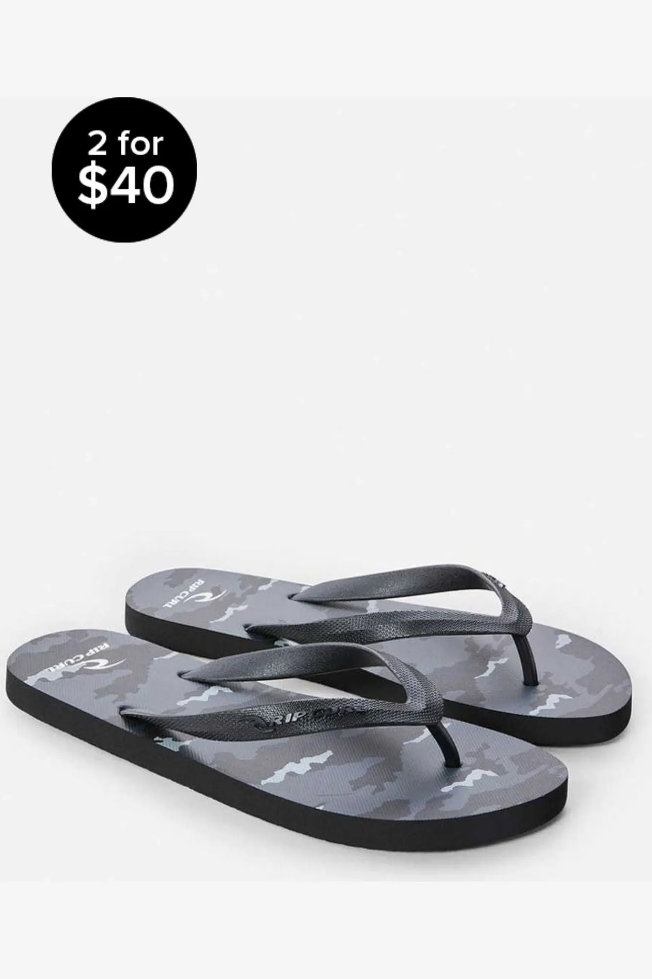 RIP CURL FLOW CAMO BLOOM OPEN TOE - BLACK