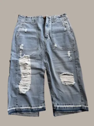 Ripped Jeans Skirt