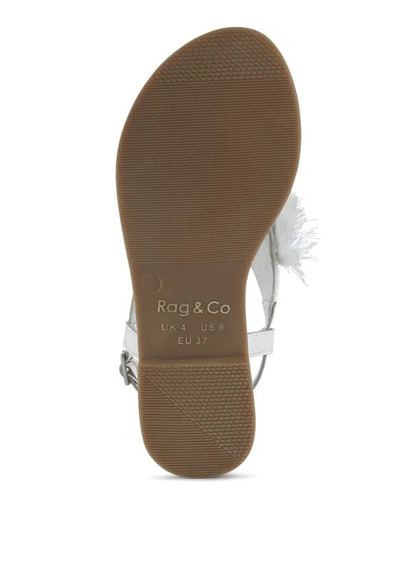 Risha Genuine Leather Tassel Sandals