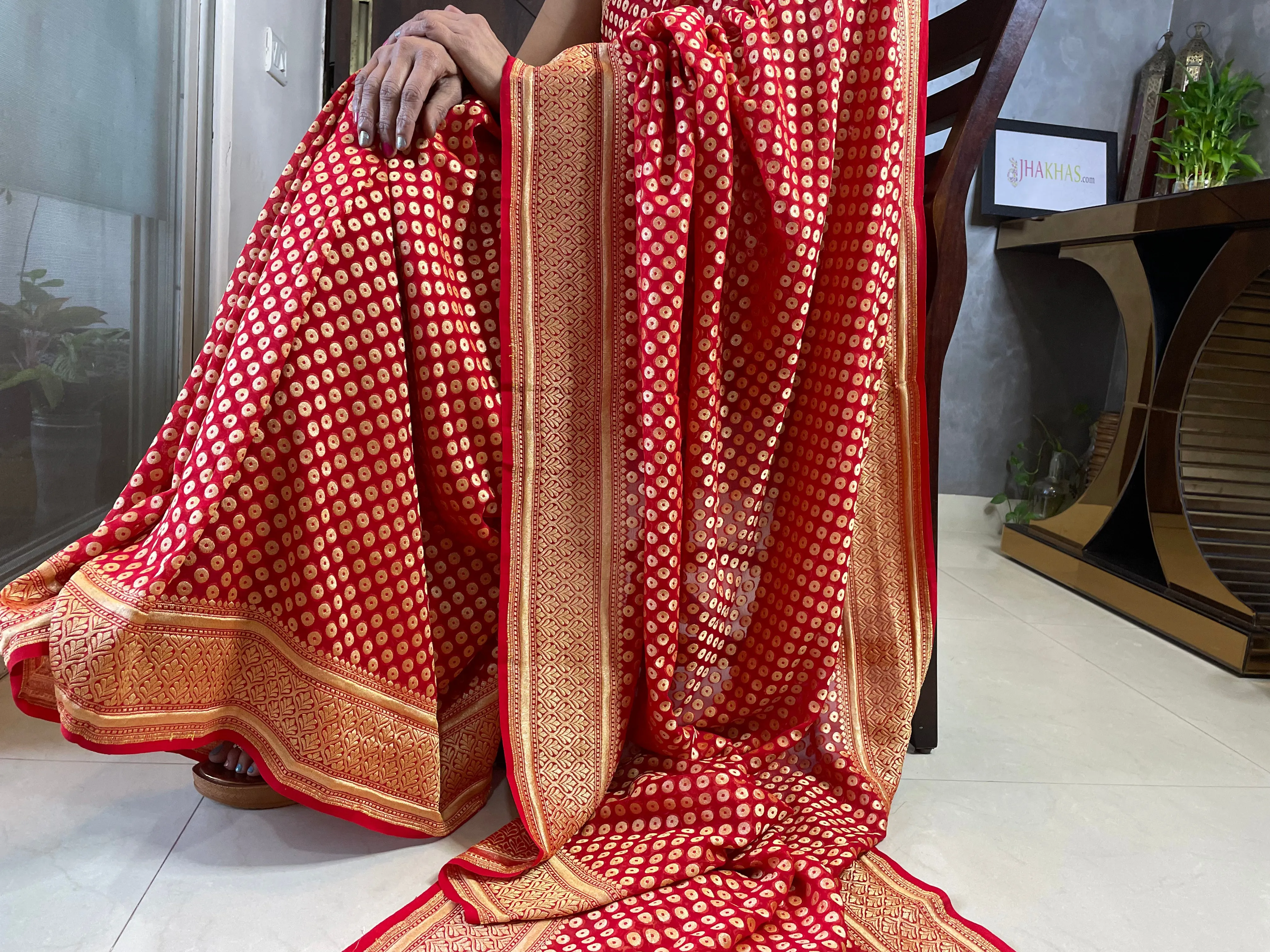 Royal Red Banarasi Fancy Georgette Saree