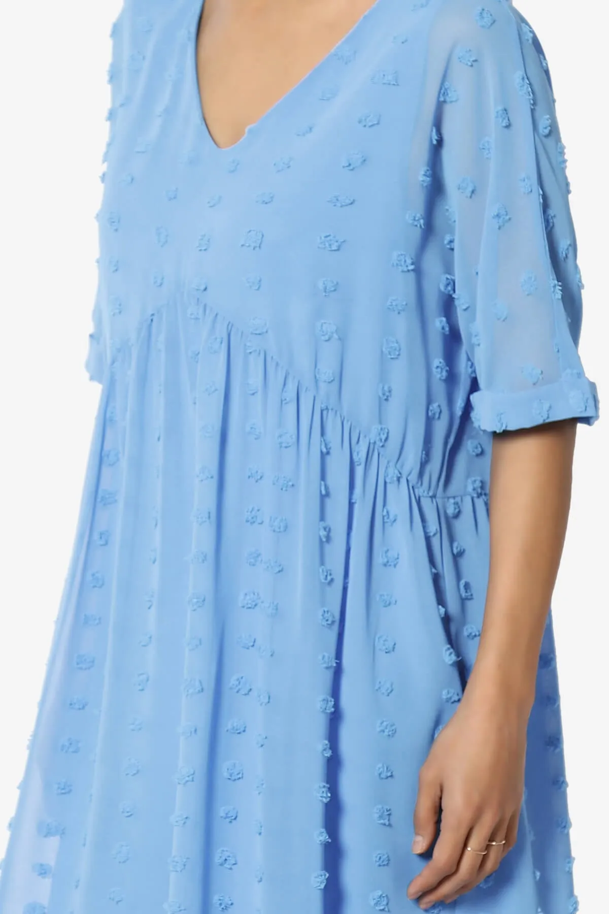 Sandra Swiss Dot Short Sleeve Babydoll Dress