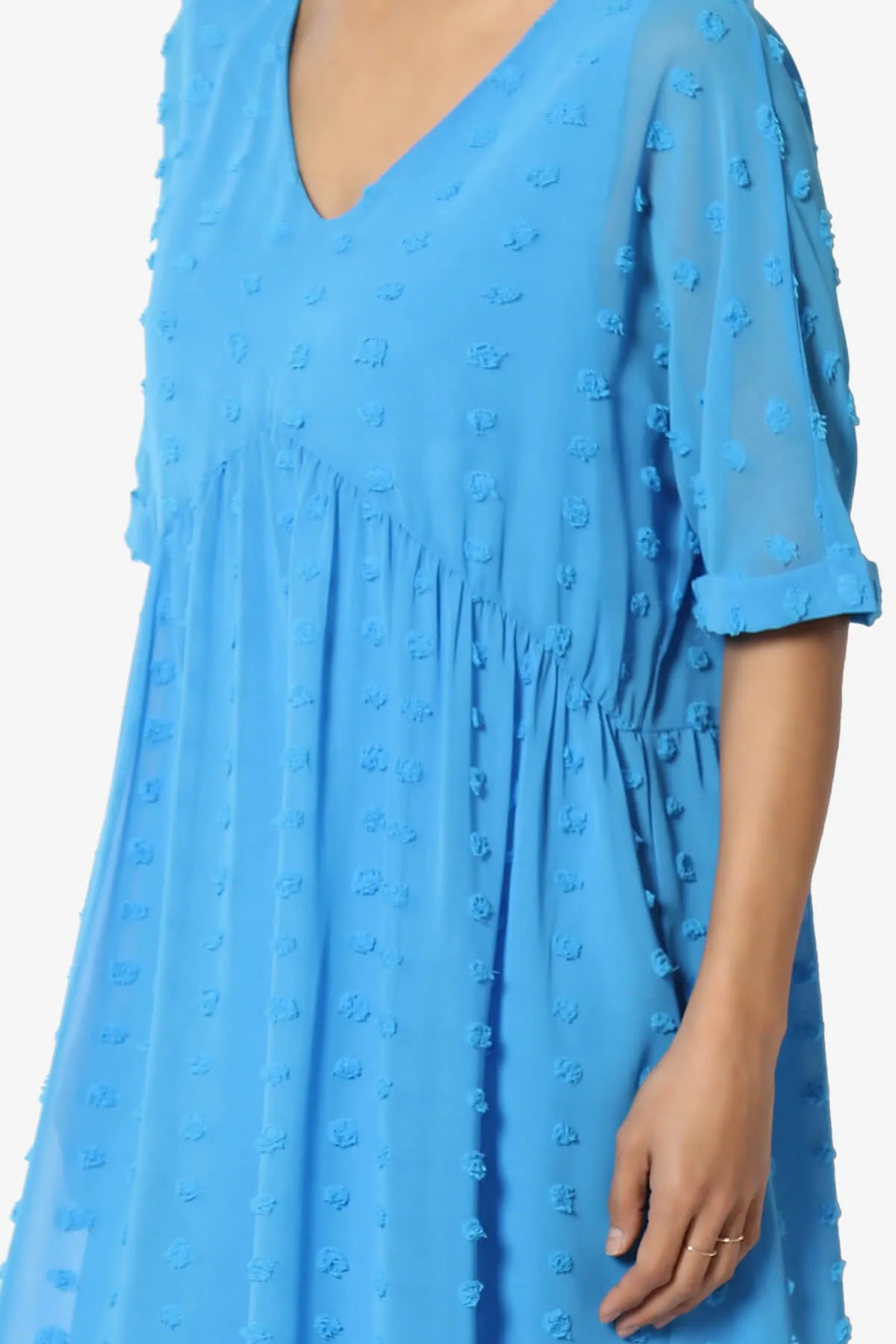 Sandra Swiss Dot Short Sleeve Babydoll Dress