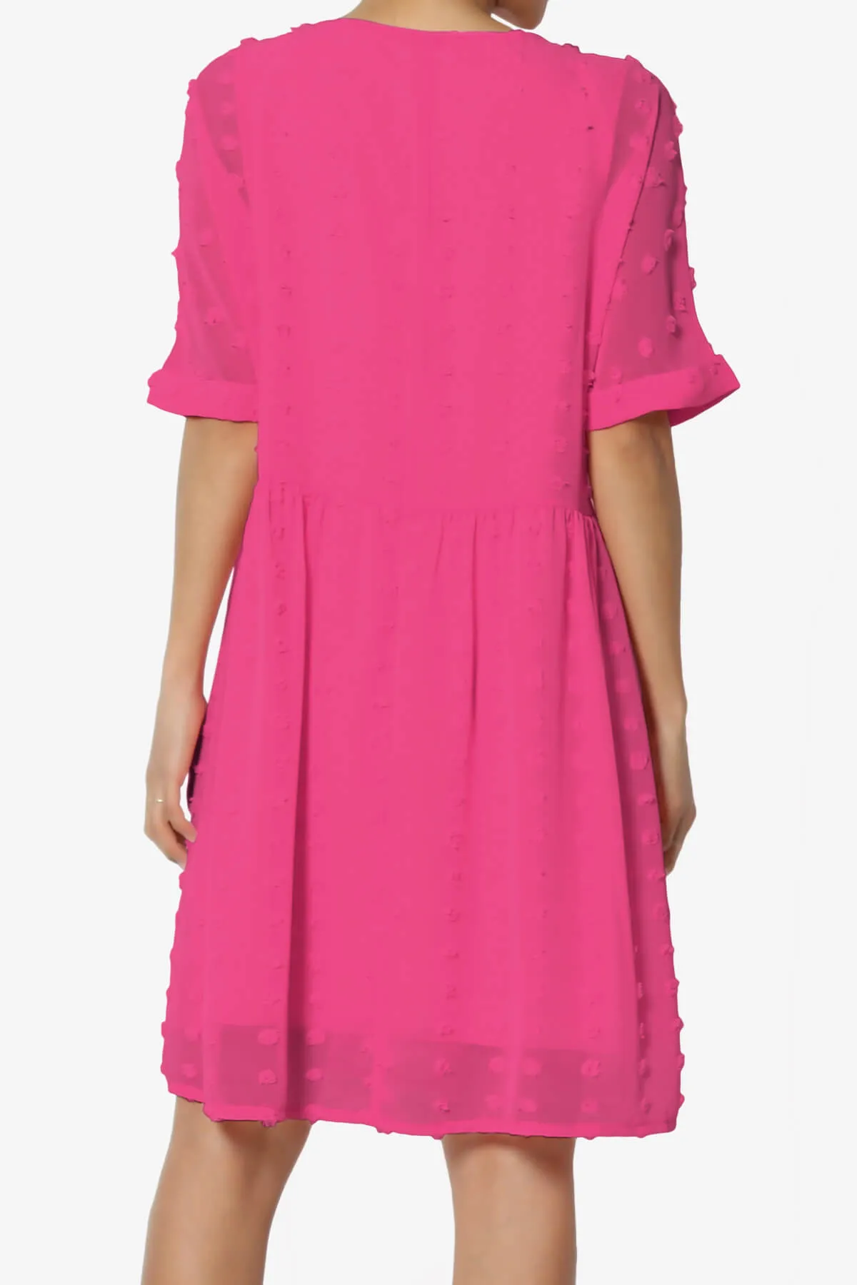 Sandra Swiss Dot Short Sleeve Babydoll Dress