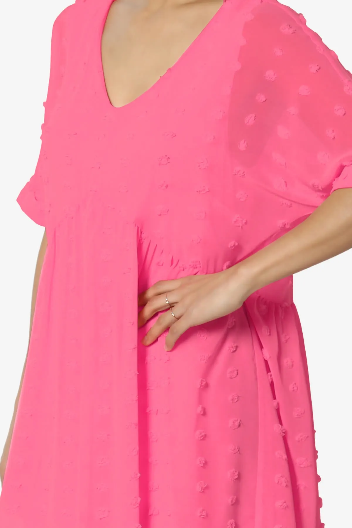 Sandra Swiss Dot Short Sleeve Babydoll Dress