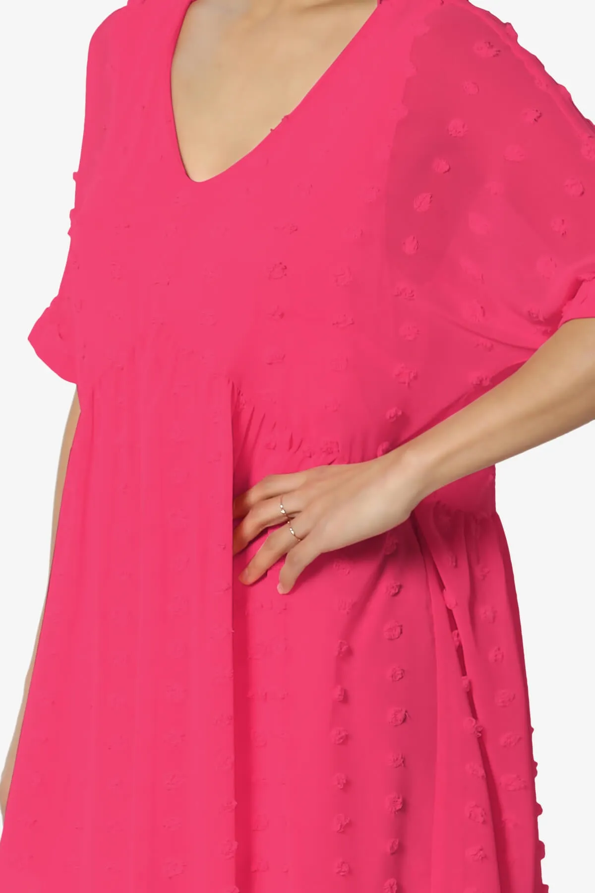 Sandra Swiss Dot Short Sleeve Babydoll Dress