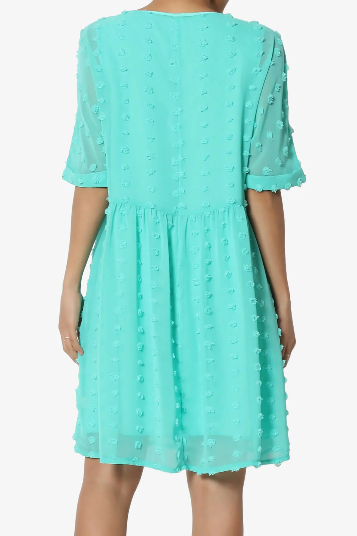 Sandra Swiss Dot Short Sleeve Babydoll Dress
