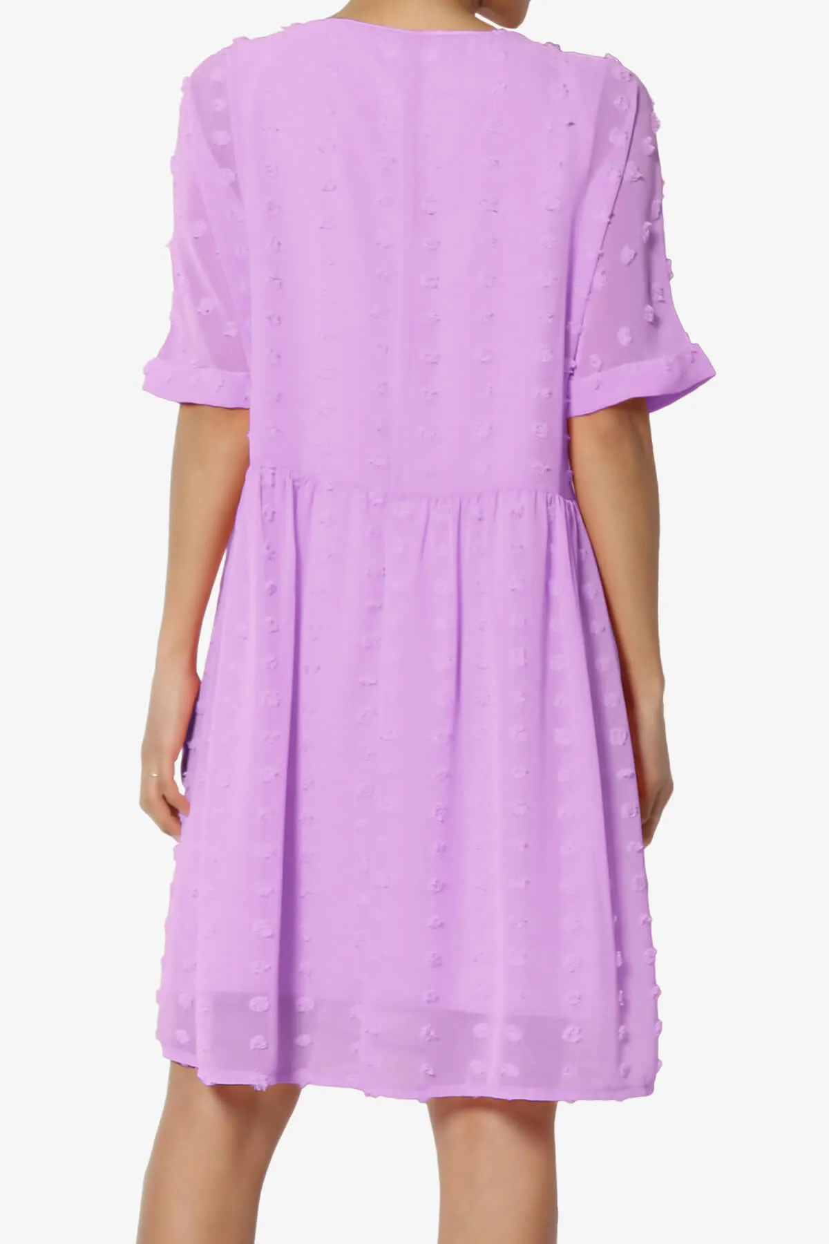 Sandra Swiss Dot Short Sleeve Babydoll Dress