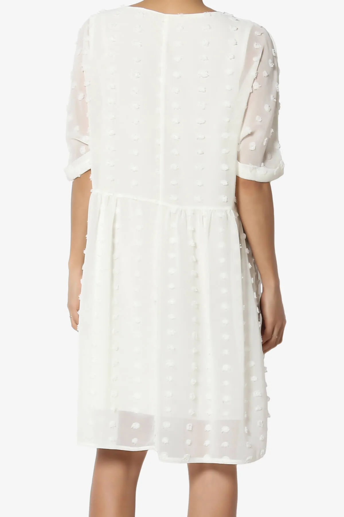 Sandra Swiss Dot Short Sleeve Babydoll Dress