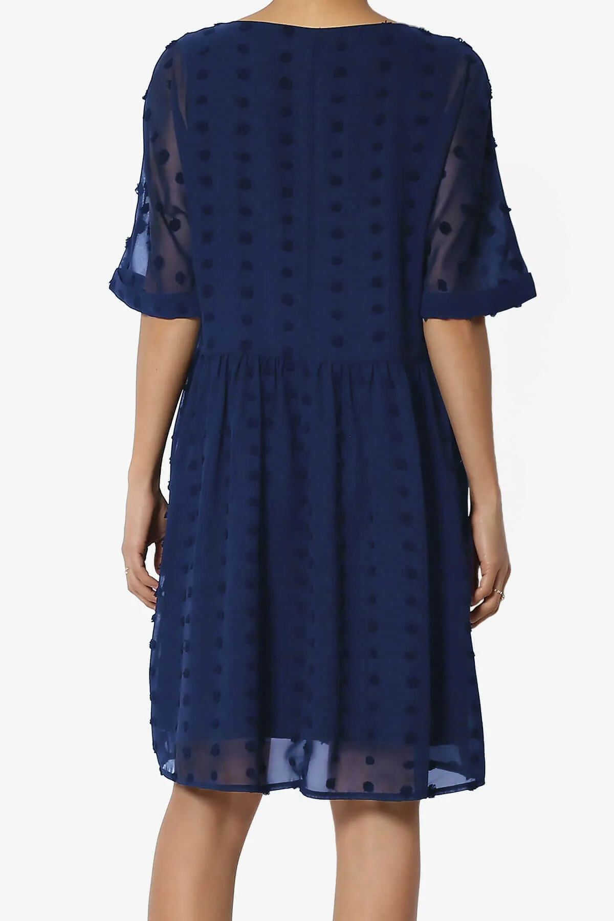Sandra Swiss Dot Short Sleeve Babydoll Dress