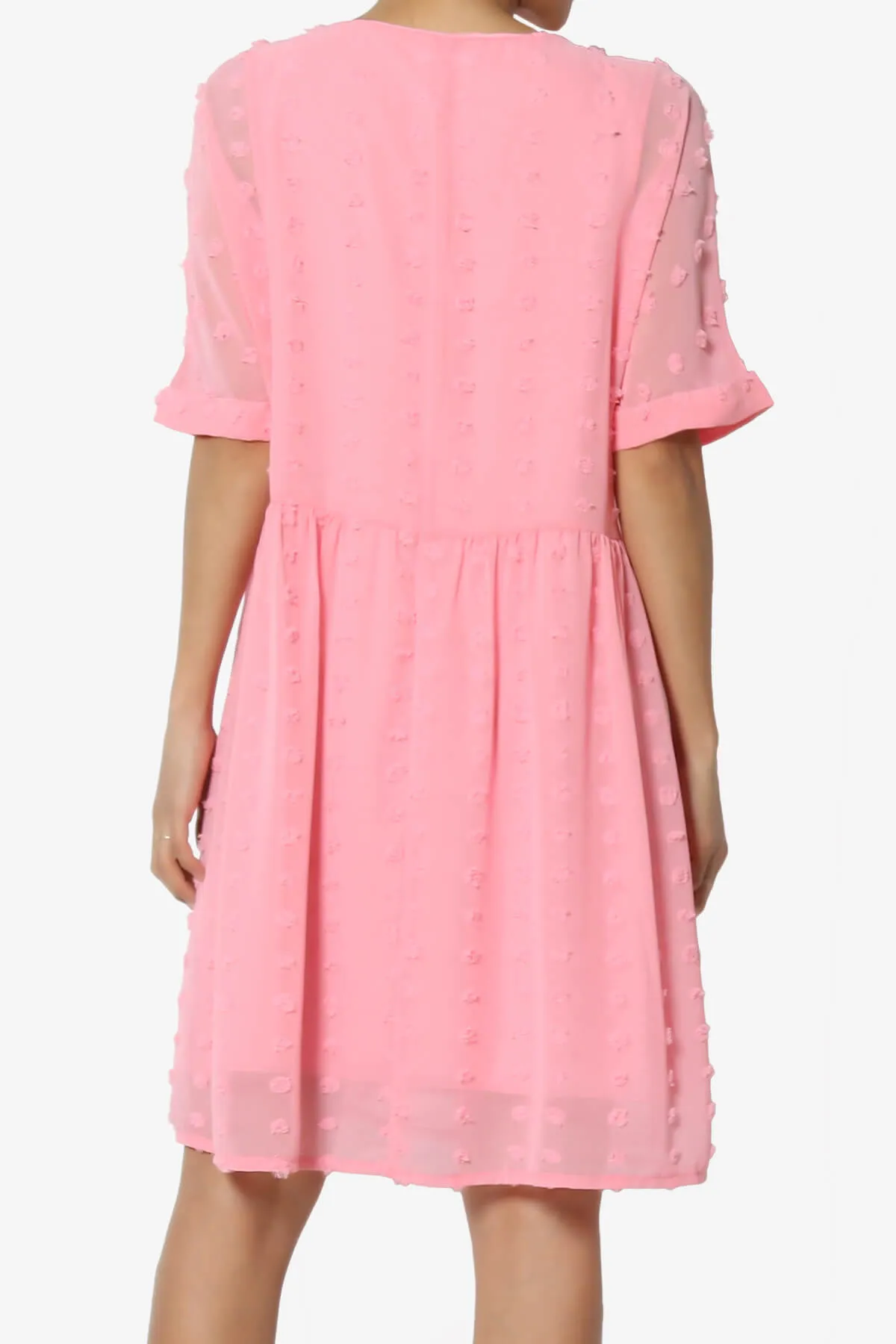 Sandra Swiss Dot Short Sleeve Babydoll Dress