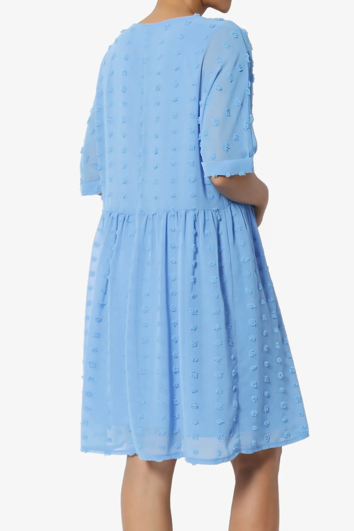 Sandra Swiss Dot Short Sleeve Babydoll Dress