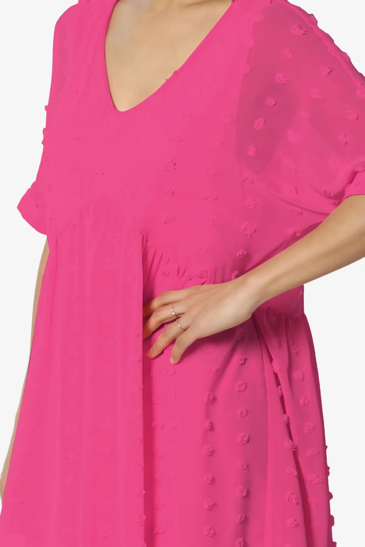 Sandra Swiss Dot Short Sleeve Babydoll Dress
